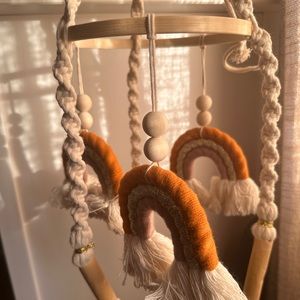 Rainbow Boho Chic Wooden Mobile